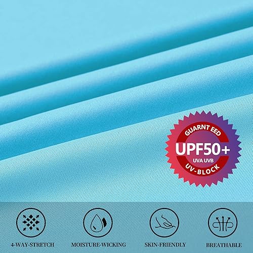 Miniatura 6 de Camisetas de natación de manga larga para hombre, camisetas de protección solar UPF 50+, de secado rápido, para entrenamiento, correr, camisetas