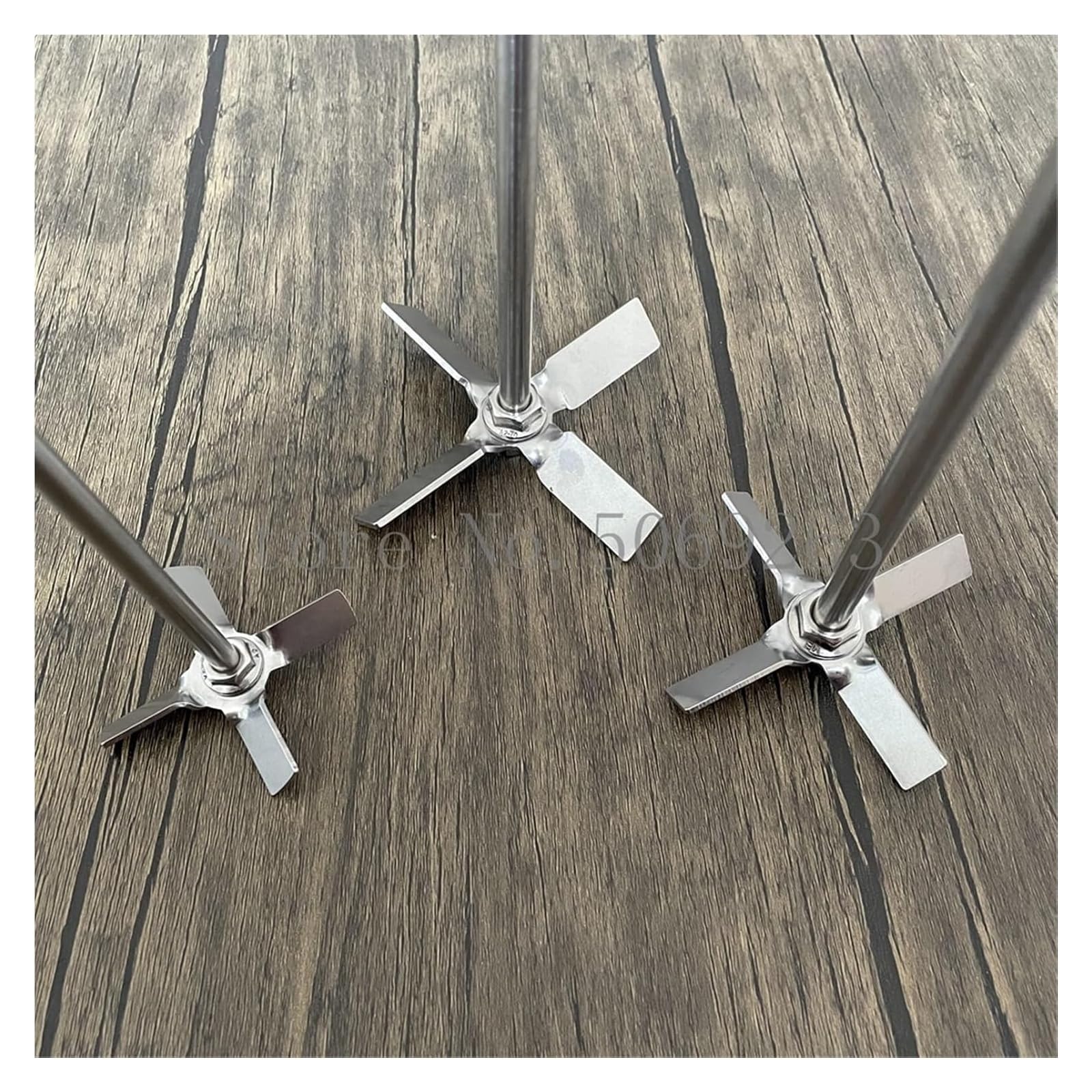 Rührstab, Labor 304 Edelstahl 4-Blatt Propellerrührstab 40-100mm mit Schrauben 1 Set(60mm blade with rod)