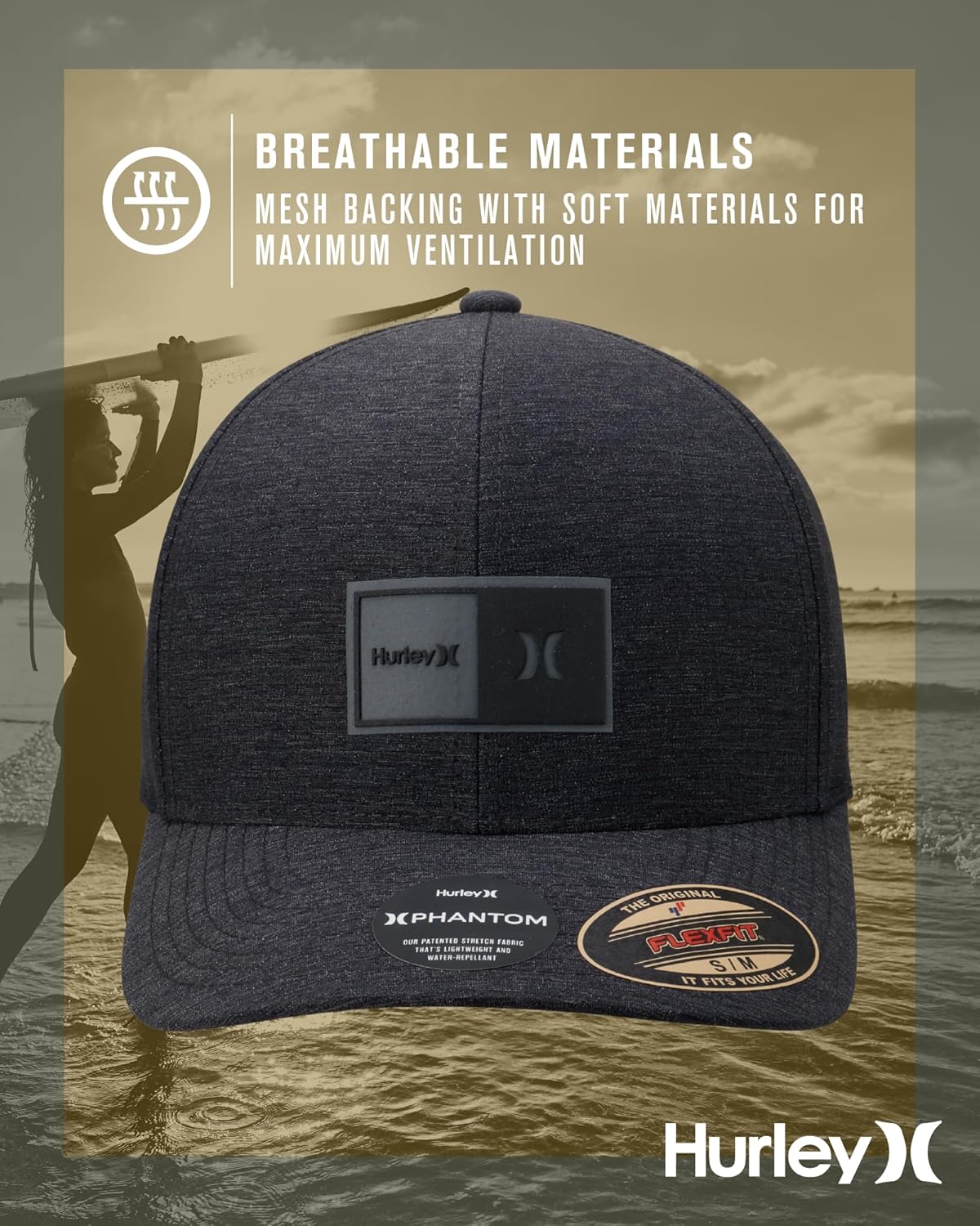 Hurley Men's Caps - Phantom Flexfit Baseball Cap - Fitted Hats for Men (S-XL) - Image 4