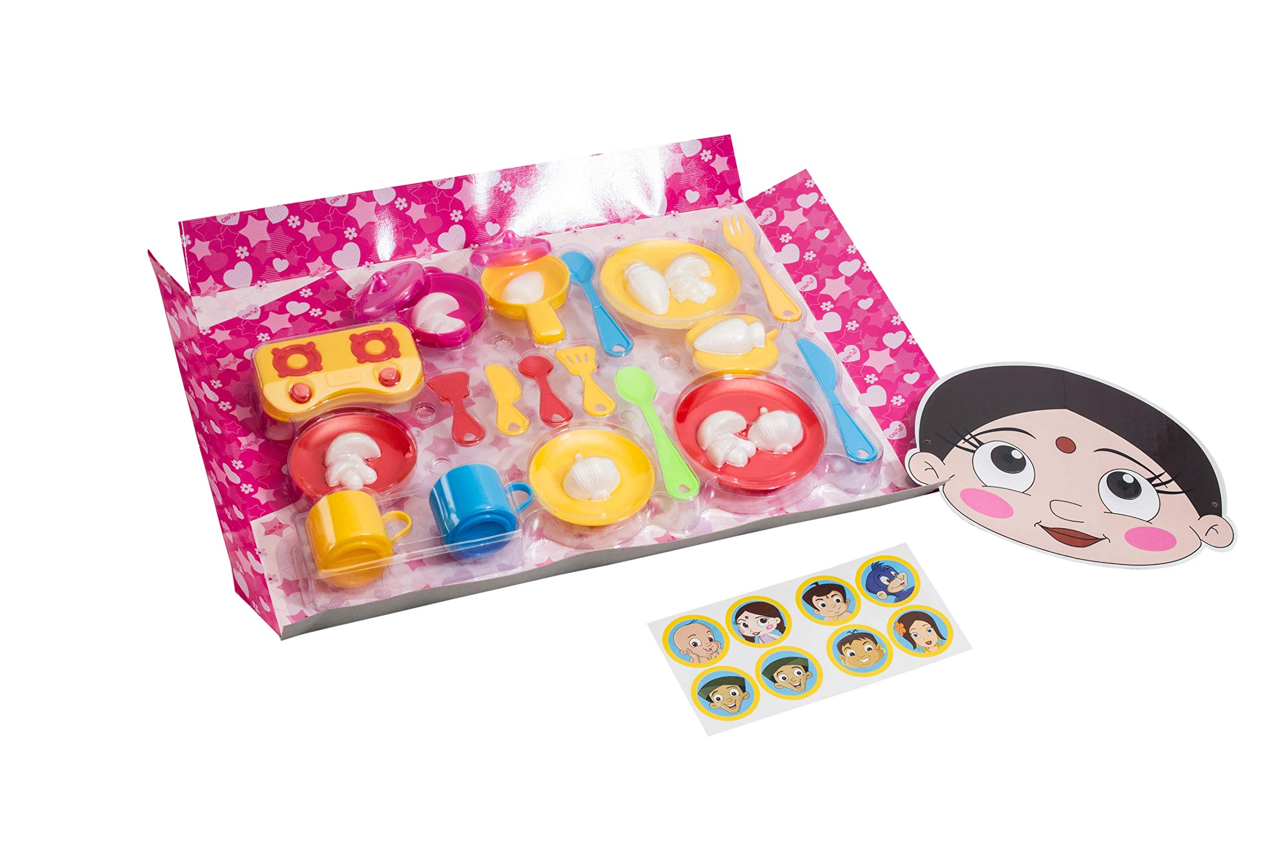 Chhota Bheem Plastic Chutki & Indumati Kitchen Set, Multicolour, 29 Pieces - Image 4 thumbnail