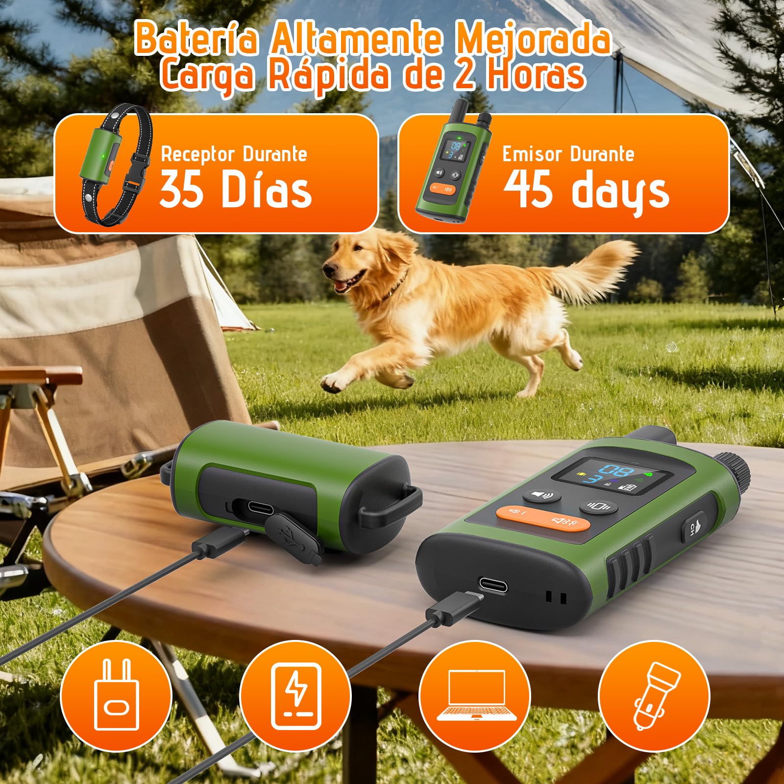 Collar de Adiestramiento para Perros, Collars Antiladridos Conforme Nueva Ley Española de Bienestar Animal Control Manual 3200 Ft, Agua IPX7, Sonido/Vibración/Sonido+Vibración, para Todos los Perros