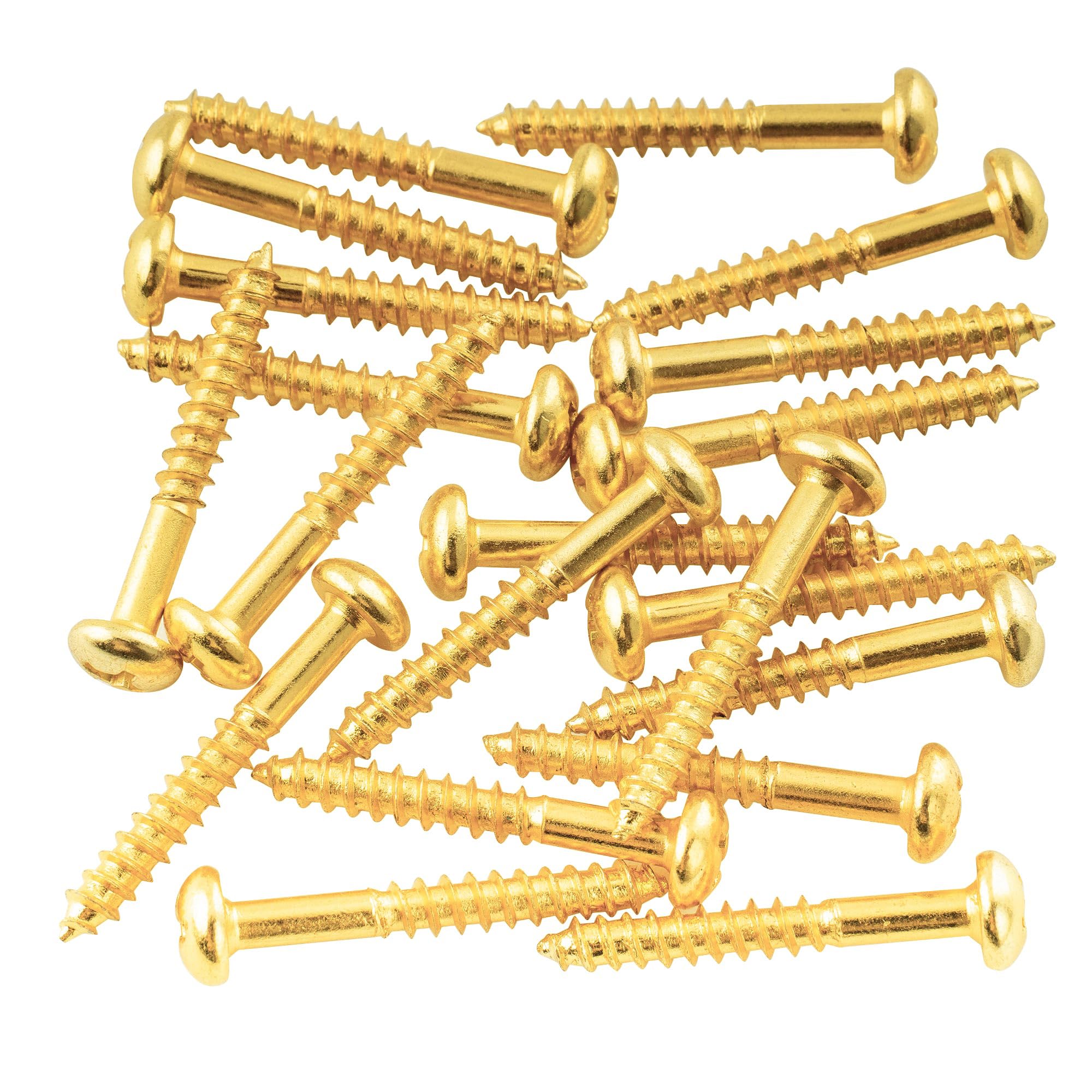 Musiclily 25mm Guitar Tremolo Bridge Mounting Screws for Strat Style, Gold (20 Pieces)
