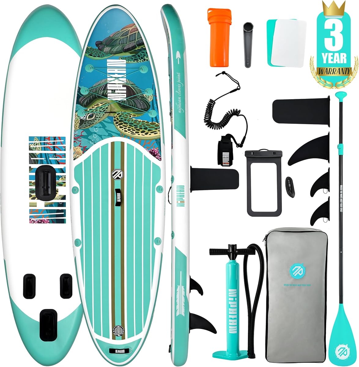 Niphean Inflatable Stand Up Paddle Board with SUP Accessories, 10'6'' All-Round Inflatable SUP, Anti-Slip EVA Deck, Inflatable Paddle Board for Adults & Youth