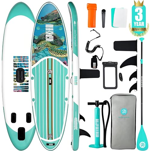 Niphean Inflatable Stand Up Paddle Board with SUP Accessories, Anti-Slip EVA Deck, 10’6’’ Inflatable Paddle Boards for Adults & Youth of All Skill Levels