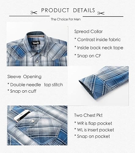 Miniatura 4 de Camisa de manga larga con cierre de presión occidental para hombre