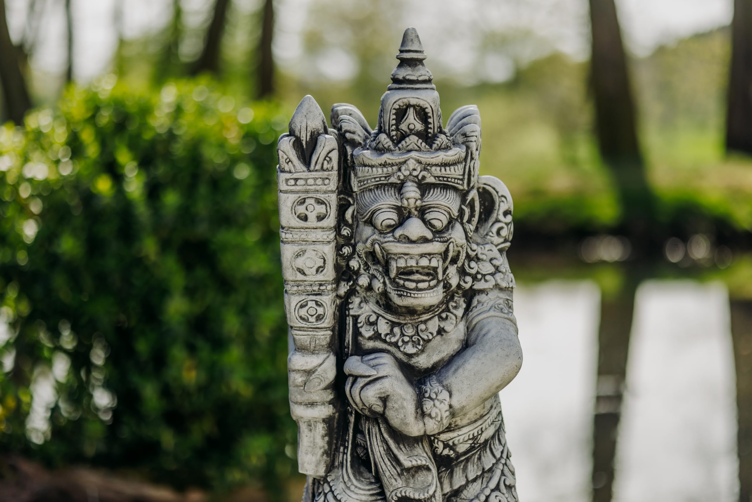 gartendekoparadies.de Statua degli Dei Indiani Figura Pietra Grigio Ghiaccio Antigelo per Esterni H 109 cm 135 kg