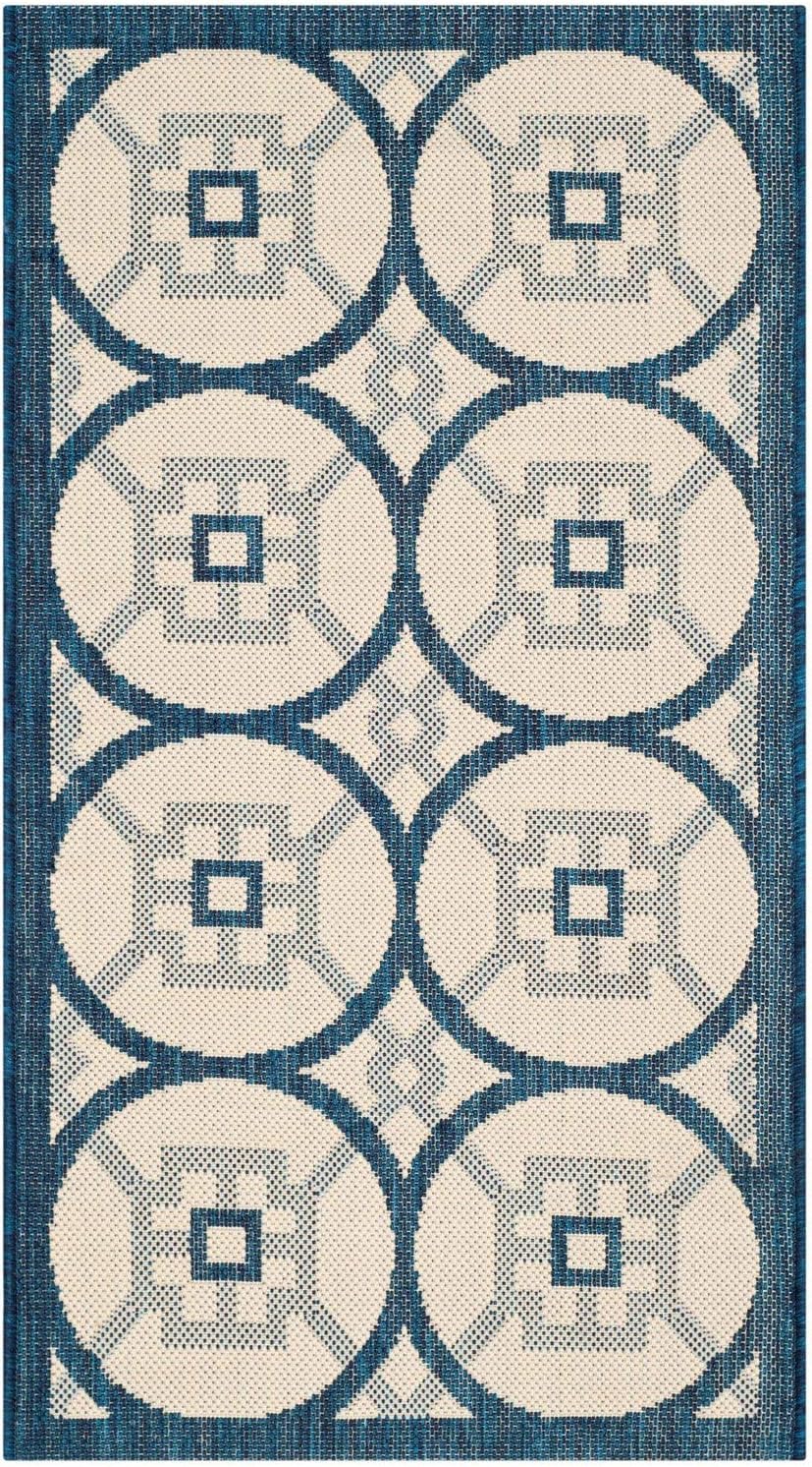 SAFAVIEH Courtyard Collection 2'3" x 6'7" Beige / Dark Beige CY7476 Indoor/ Outdoor Waterproof Easy Cleaning Patio Backyard Mudroom Runner Rug