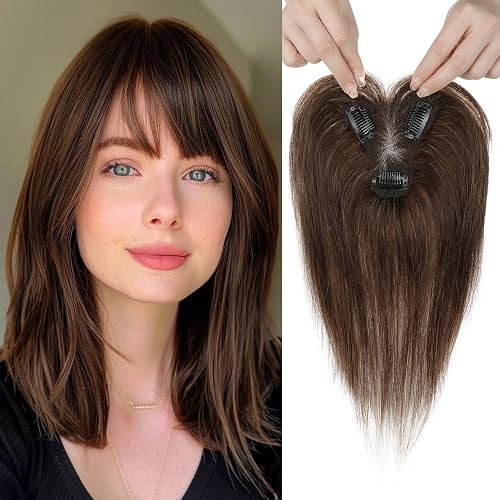 REECHO Human Hair Topper with Bangs
