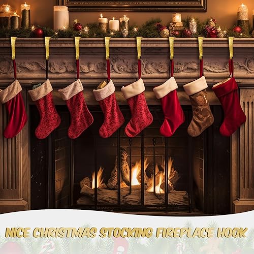 Vista 38 de Boao - Juego de soportes de metal para medias navideñas, para chimenea, guirnaldas