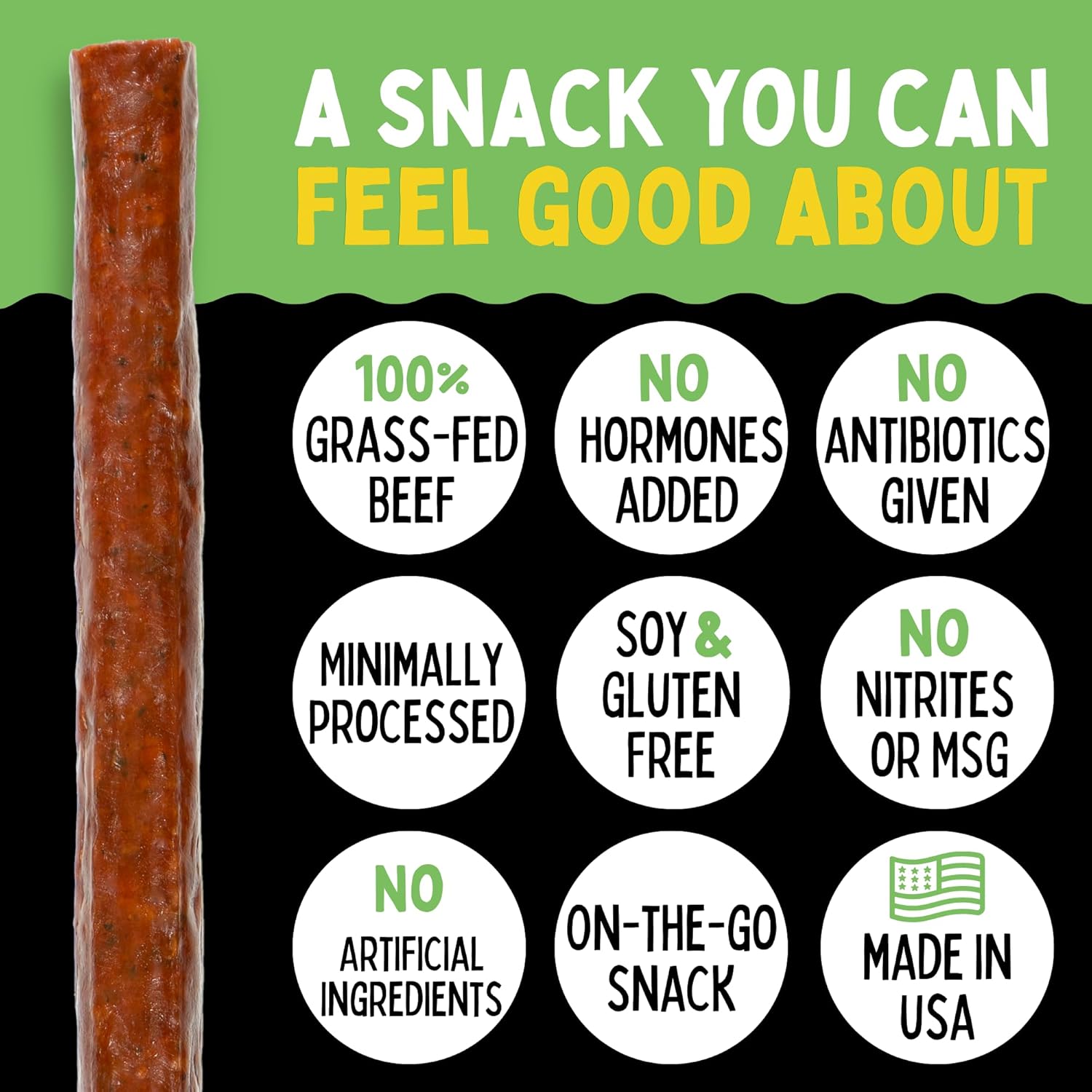 Variety - Original, Jalapeno, Smokey Sweet Flavors Grass Fed Beef Stick, Sogo Snacks, Gluten-Free Snack, Road Trip Snacks, Snack Pack of 12, Spice Level 0-3.5 of 5 Jerky Sticks