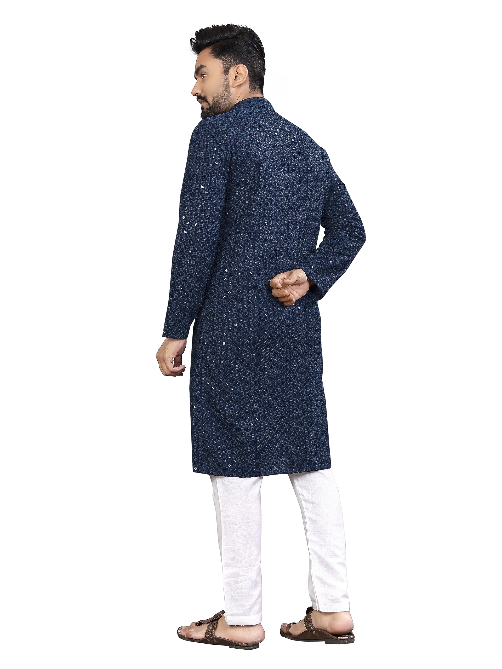 ROYALICA Lucknowi - Kurta da uomo, stile etnico indiano, confezione da 1
