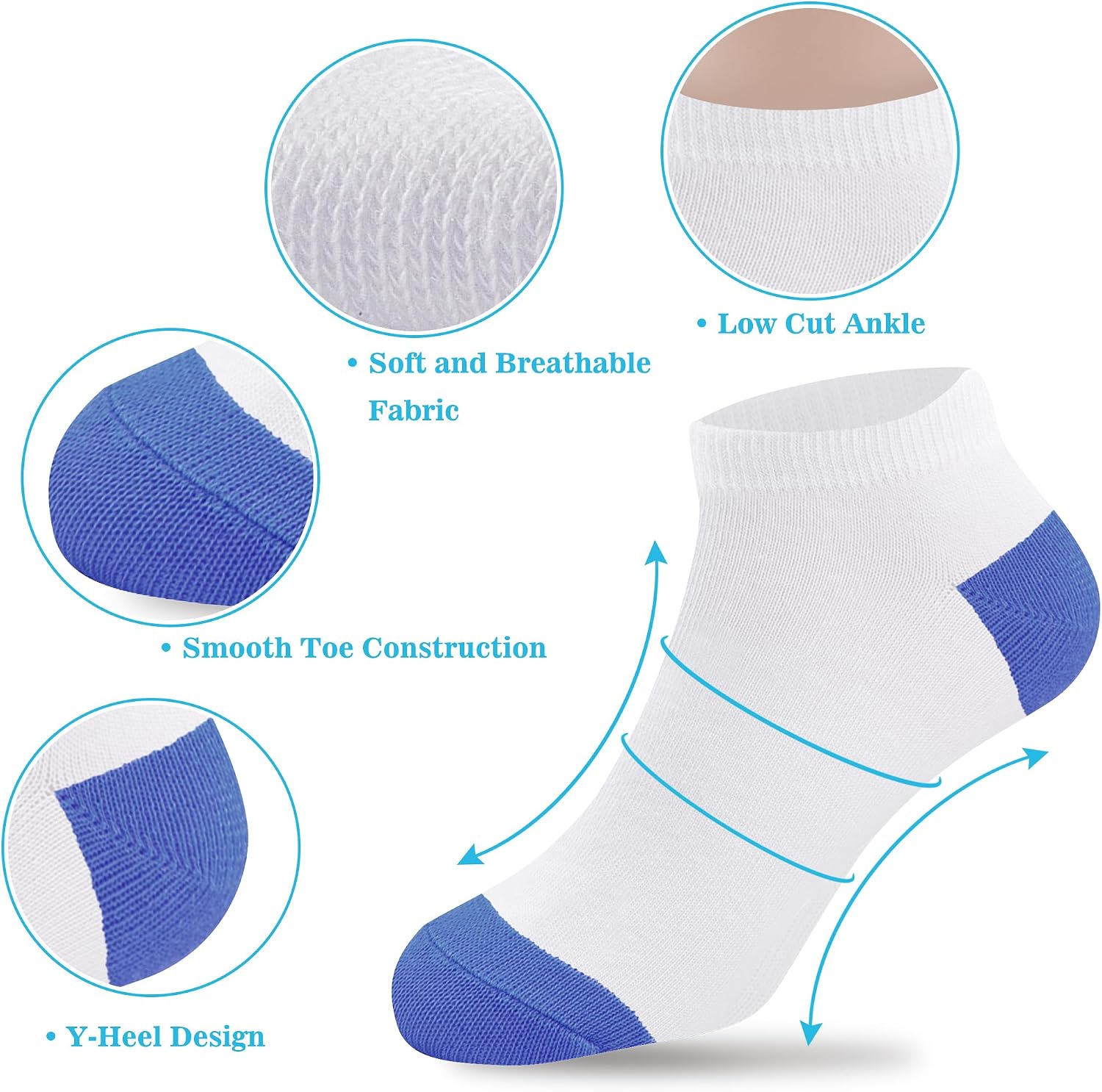 Duufin 12 Pairs Kids Socks Boys Girls Unisex Low Cut Ankle Socks for Kids image 5