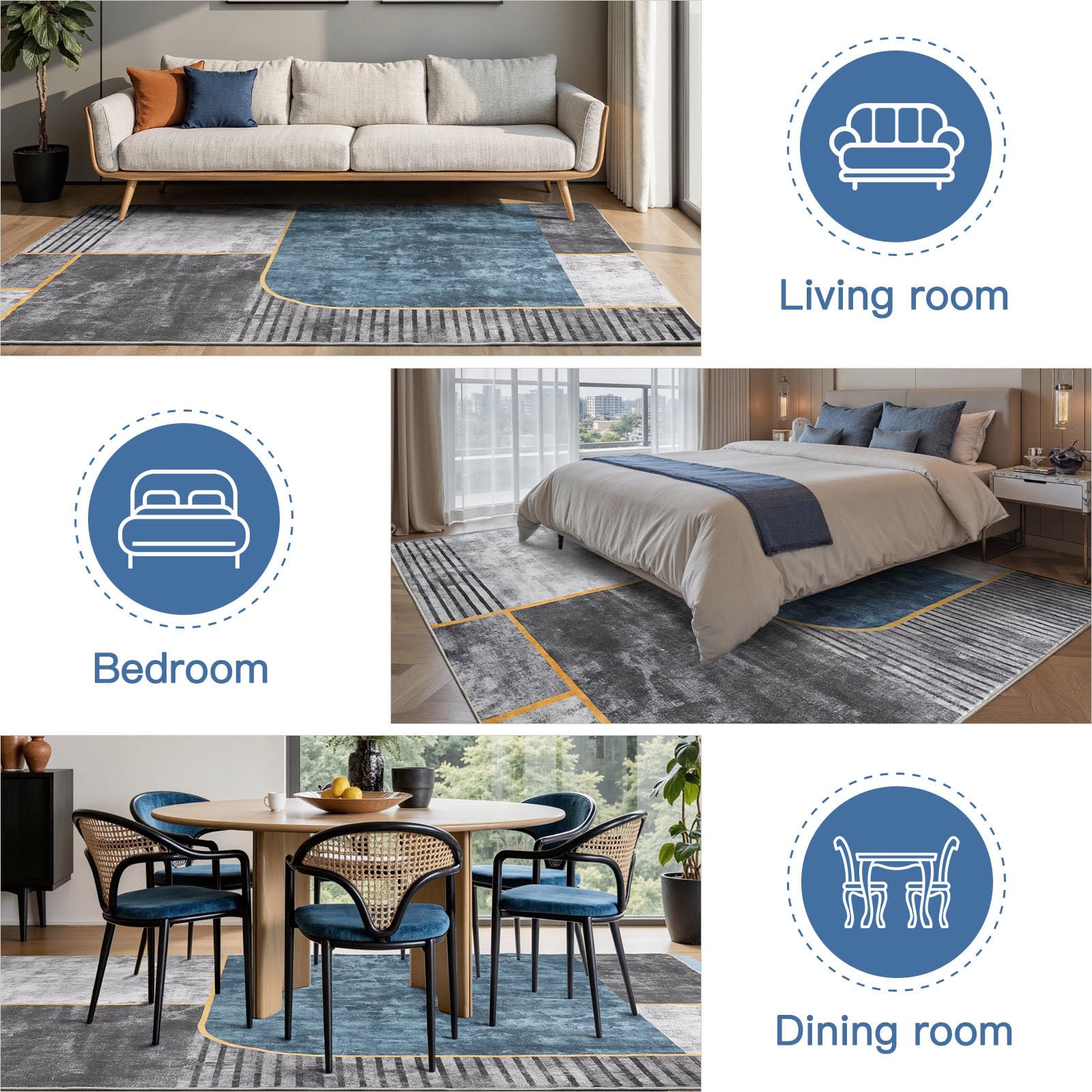 Sour Lemon Rugs Living Room Large 240x340, Machine Washable Rug, Area Rugs for Bedroom - Image 8