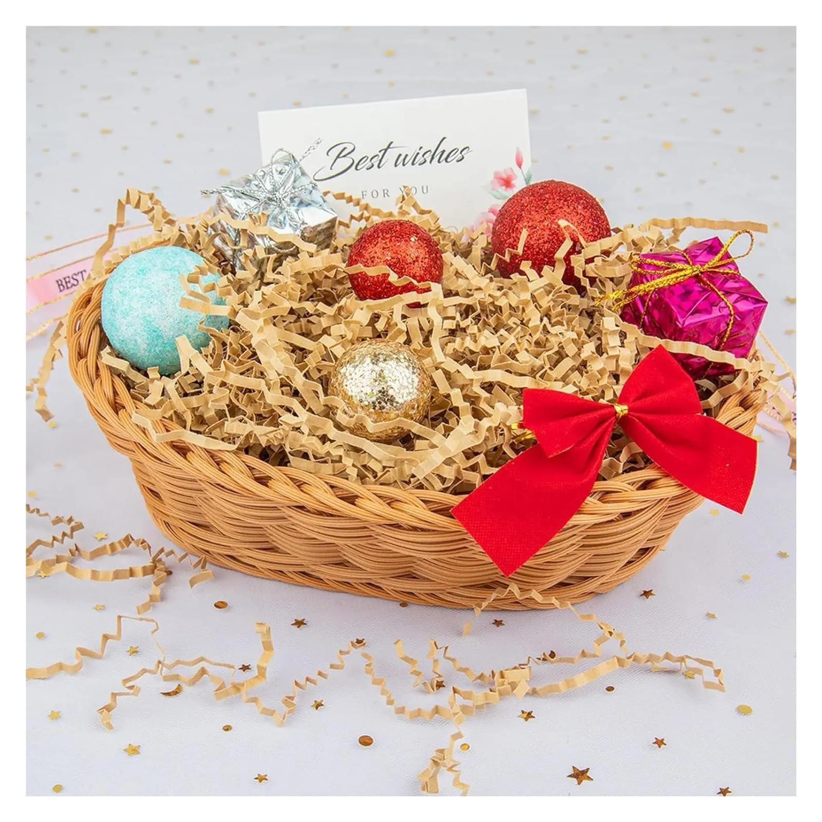Weihnachtskonfetti 200 g Kraftbraunes Crinkle-Cut-Papier