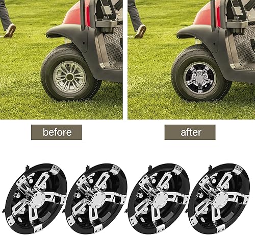 Miniatura 5 de Fundas para ruedas de carrito de golf de 8 pulgadas, tapas de rueda de ABS con acabado plateado, accesorios para carrito de golf EZGO Club Car Juego
