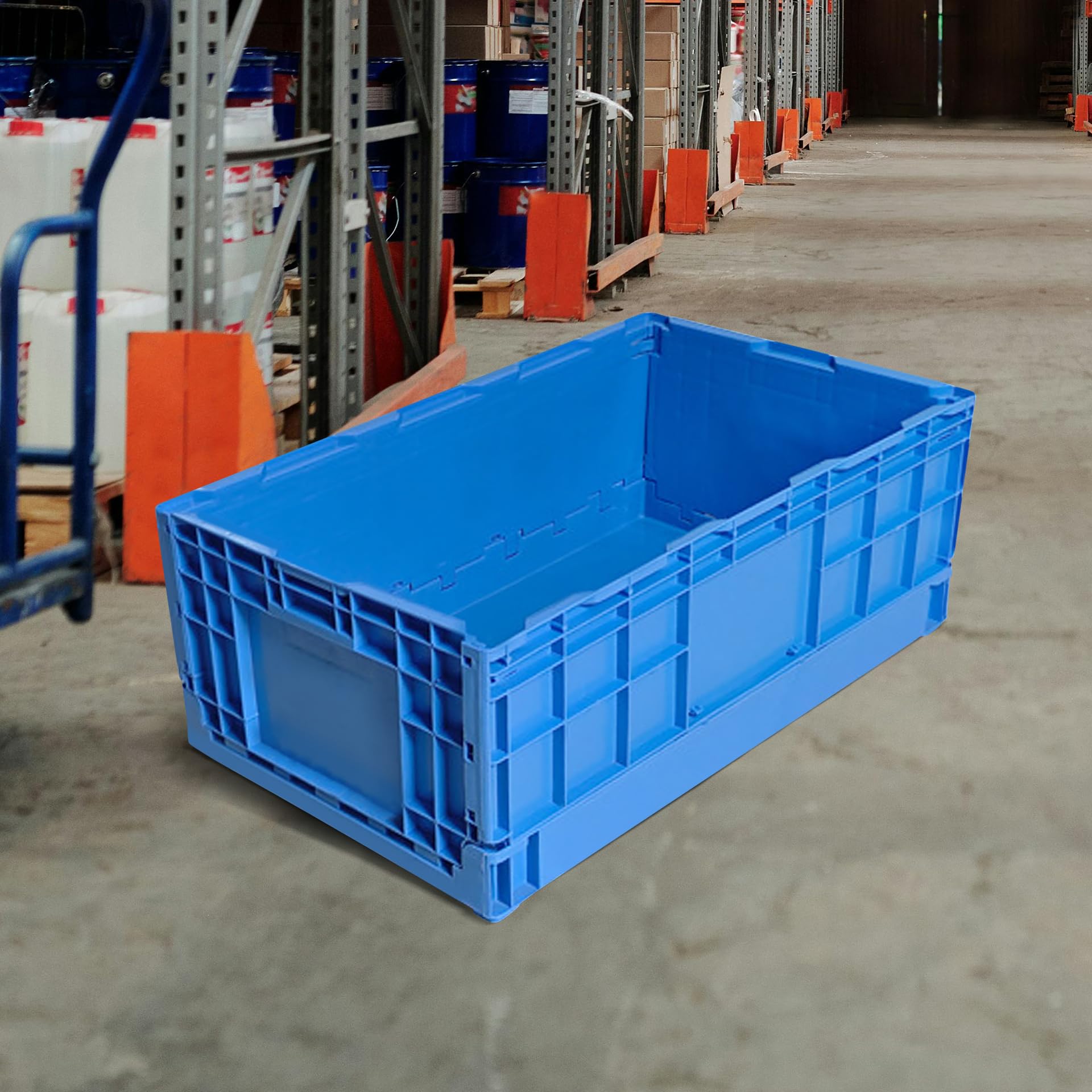 Zestaw składanych pojemników o dużej pojemności, 4 szt., składane, plastikowe pojemniki do warsztatu, zapasów i transportu materiałów sypkich, 4 sztuki