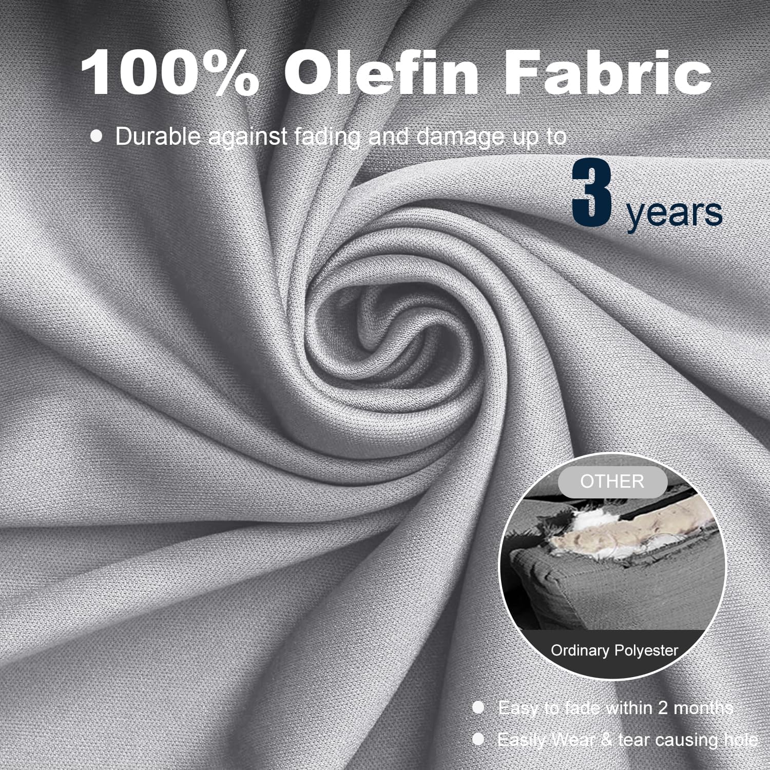 LayinSun Outdoor Furniture Replacement Cushions for 6 Seat Patio Rattan Wicker Sectional Conversation Sofa Set, 14-Piece Cushions Set