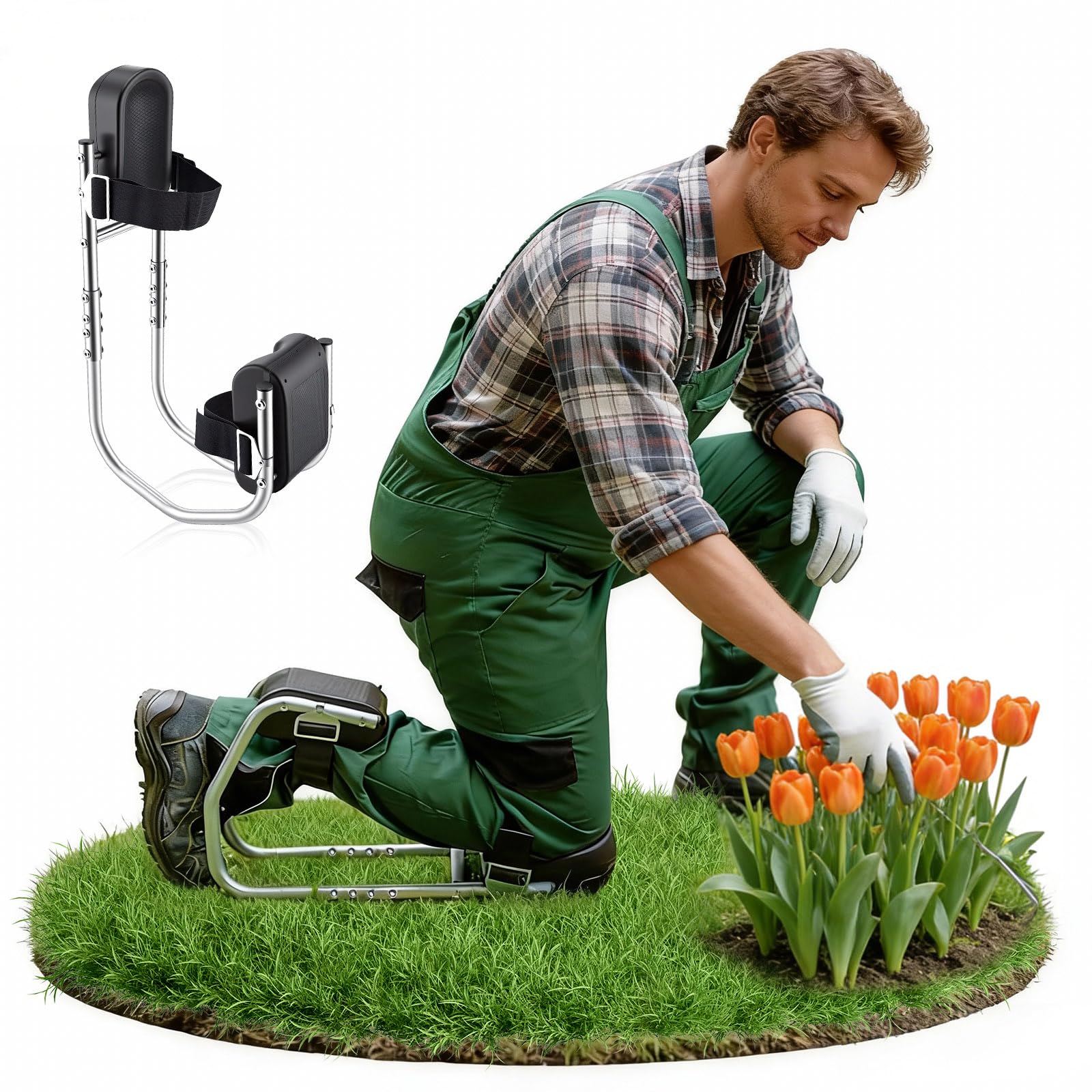 3 In 1 Kniesitz,Höhenverstellbar 45-62cm,Edelstahl,Kniepolster Für Die Gartenarbeit,Schmerzfrei Knien & Bequem Sitzen,Kniesitz Für Garten,Bau & Handwerk,Geeignet Für Personen Unterschiedlicher Größe