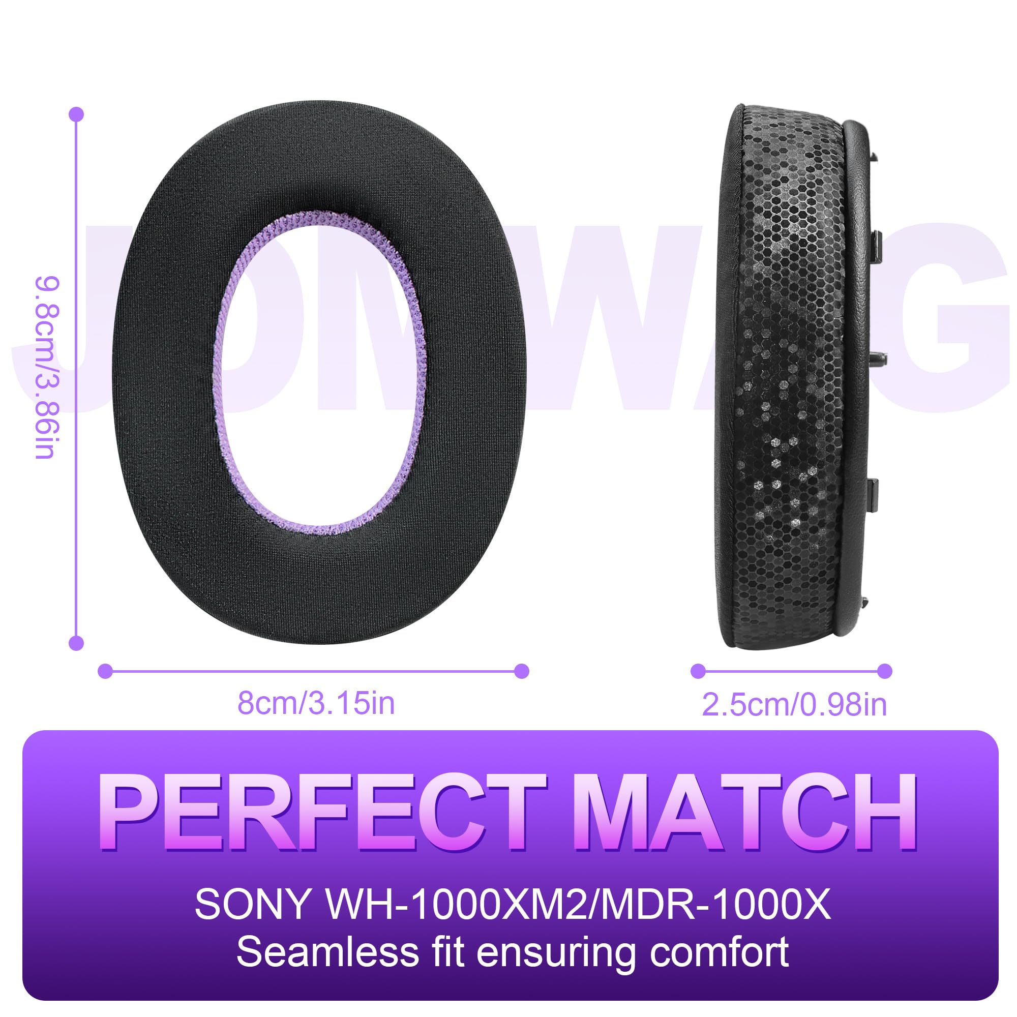 Magic Ice Gel Almohadillas de repuesto para auriculares WH-1000XM2/MDR-1000X (negro/morado)