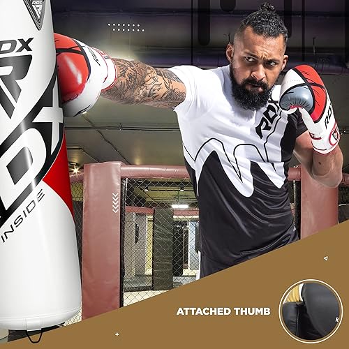 Miniatura 4 de RDX Guantes de boxeo EGO, Sparring Muay Thai Kickboxing MMA Heavy Training Mits, Maya Hide Leather Ventilado, soporte largo, almohadillas de