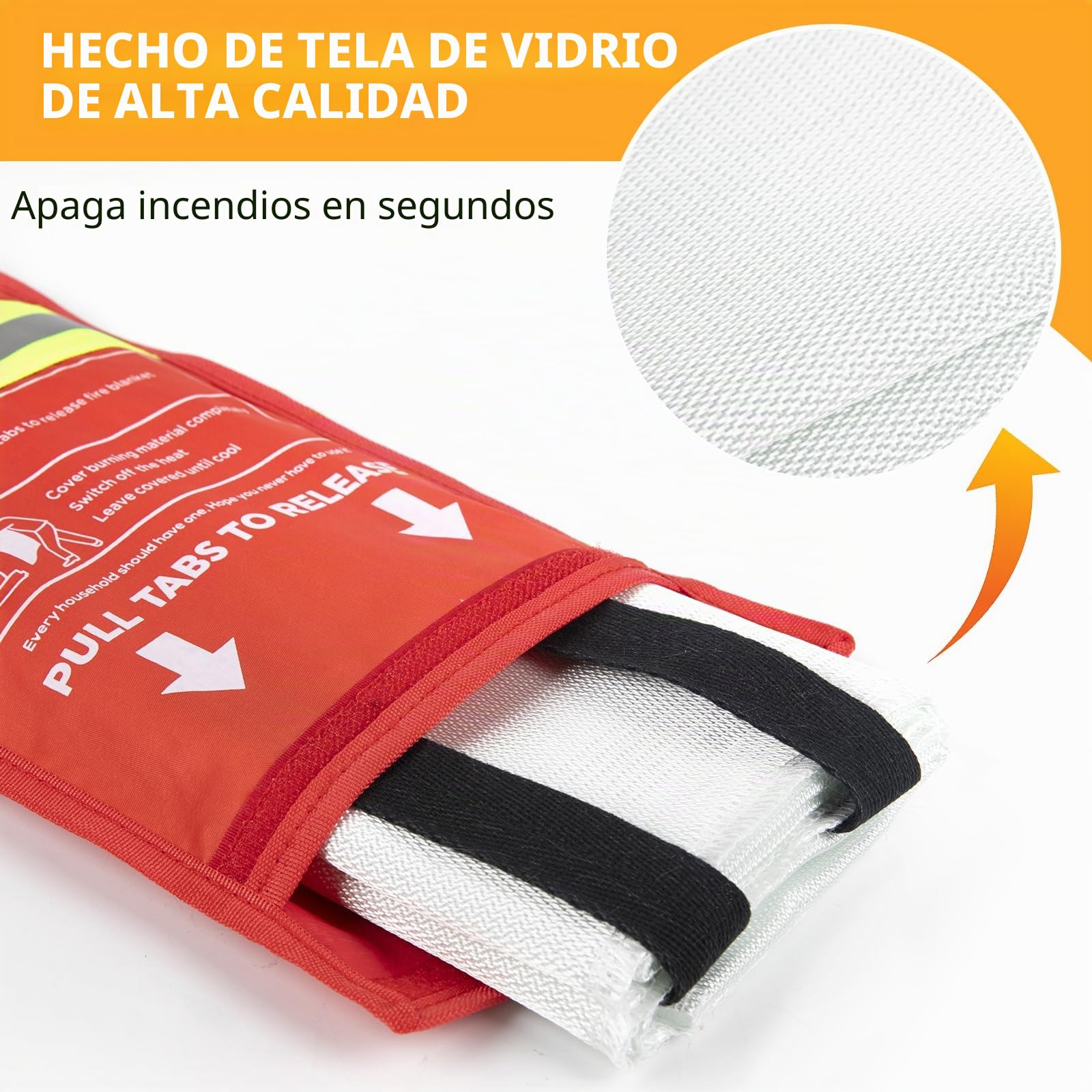 Manta Ignifuga, 1 Piezas - de Fibra de Vidrio, Manta de Emergencia contra Incendios para Cocina