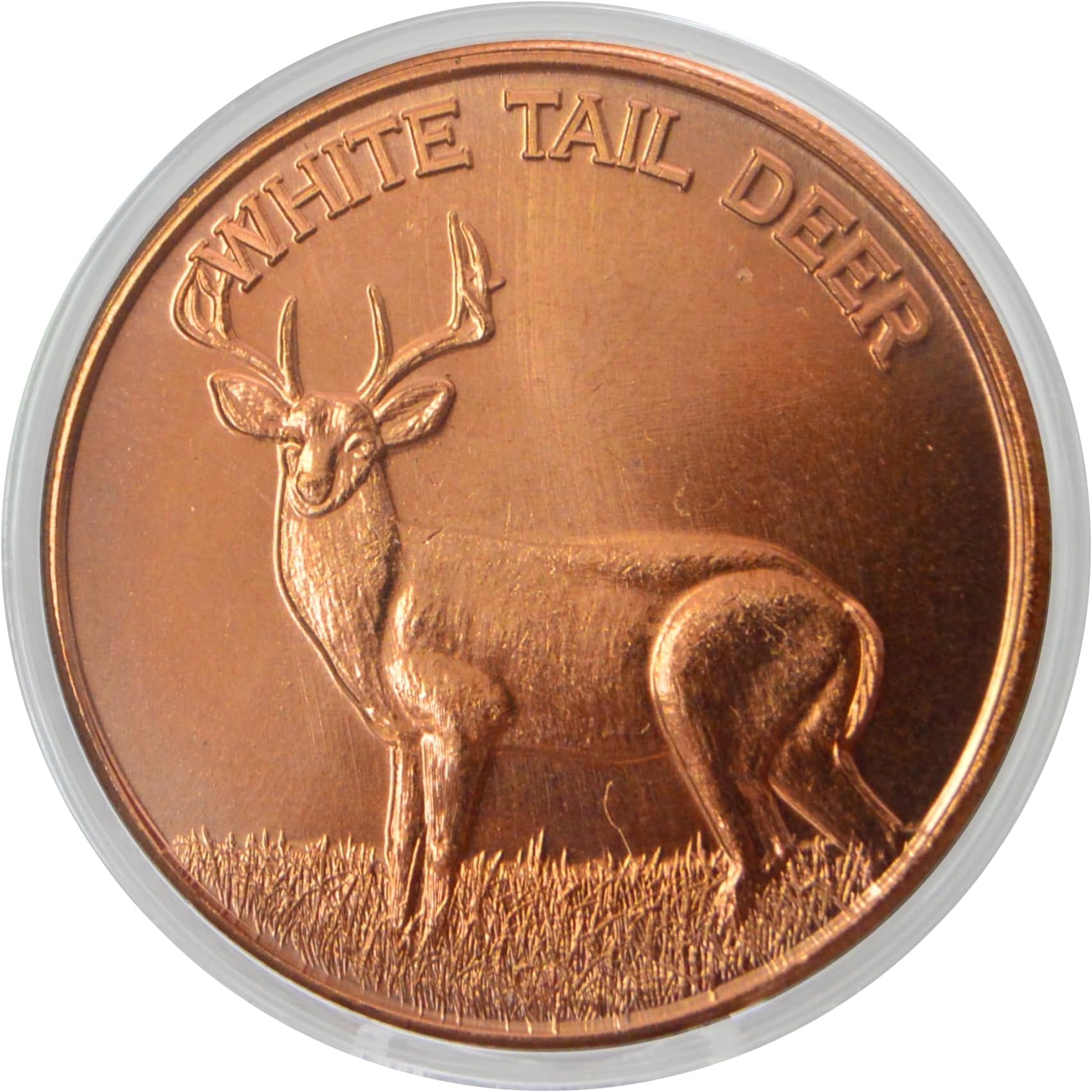 White Tail Deer 1 oz Pure .999 Copper Round Bullion Coin in Capsule - COA by Heavenly Metals