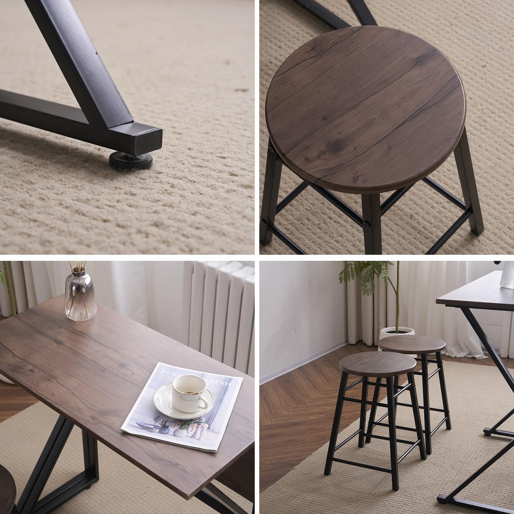 Amazon｜ASQUAR バーテーブルとチェアのセット ダイニング