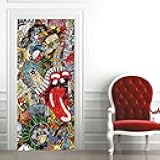 Door Sticker, Peel and Stick Vinyl Door Decals, Self-Adhesive Mural for Home Decor, 30.3