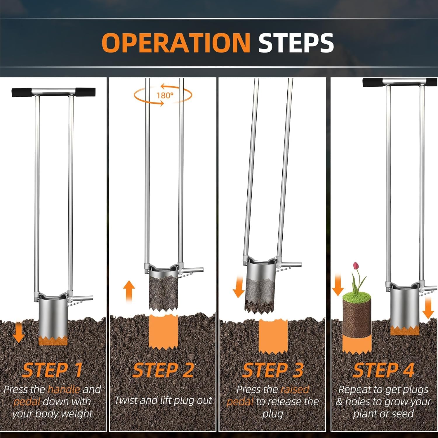 sadzarka do cebulek, przesadzarka do sadzonek, ręczna sadzarka do roślin, do kopania dołków, pielenia, próbnika gleby, przesadzania
