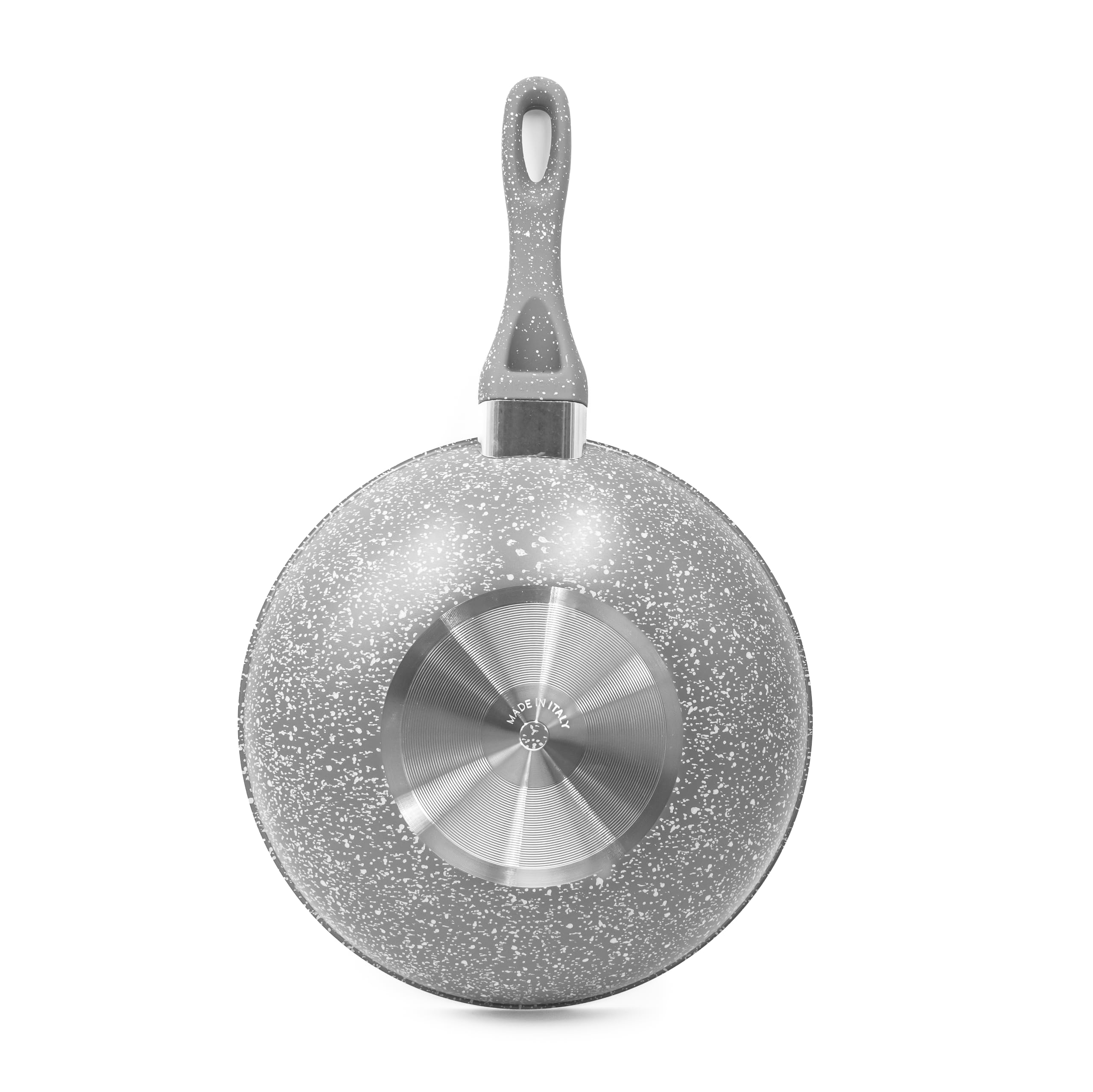 Zanetti - Pietra Rara, Padella da Wok in Alluminio Effetto Pietra, Manico Soft Touch, Diametro 28 cm, Made in Italy
