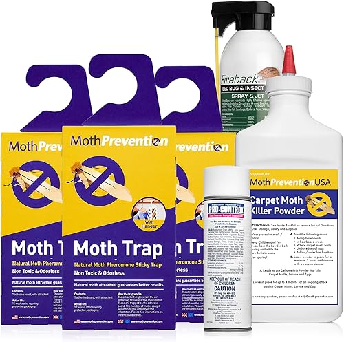MothPrevention - Kit de tratamiento de polillas de acción rápida para alfombras (1 habitaciones)