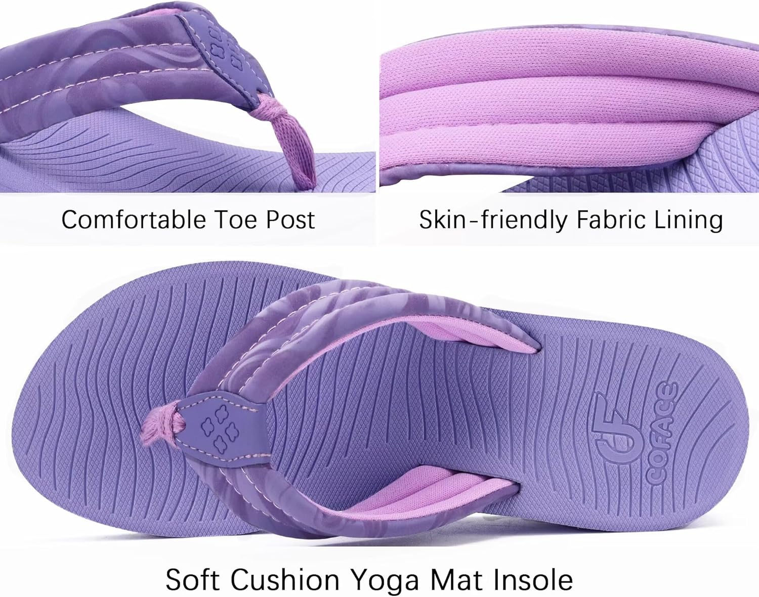 COFACE Women’s Flip Flops with Comfortable Arch Support Ladies Dressy Lightweight Wedge Flip-Flops Summer Soft Yoga Mat Platform Thong Sandals for Beach - Image 4