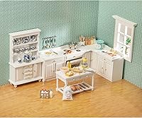 Vista 3 de SAMCAMI Juego de muebles de casa de muñecas en miniatura – Armarios de cocina y juego de té – Accesorios para casa de muñecas a escala 1 12