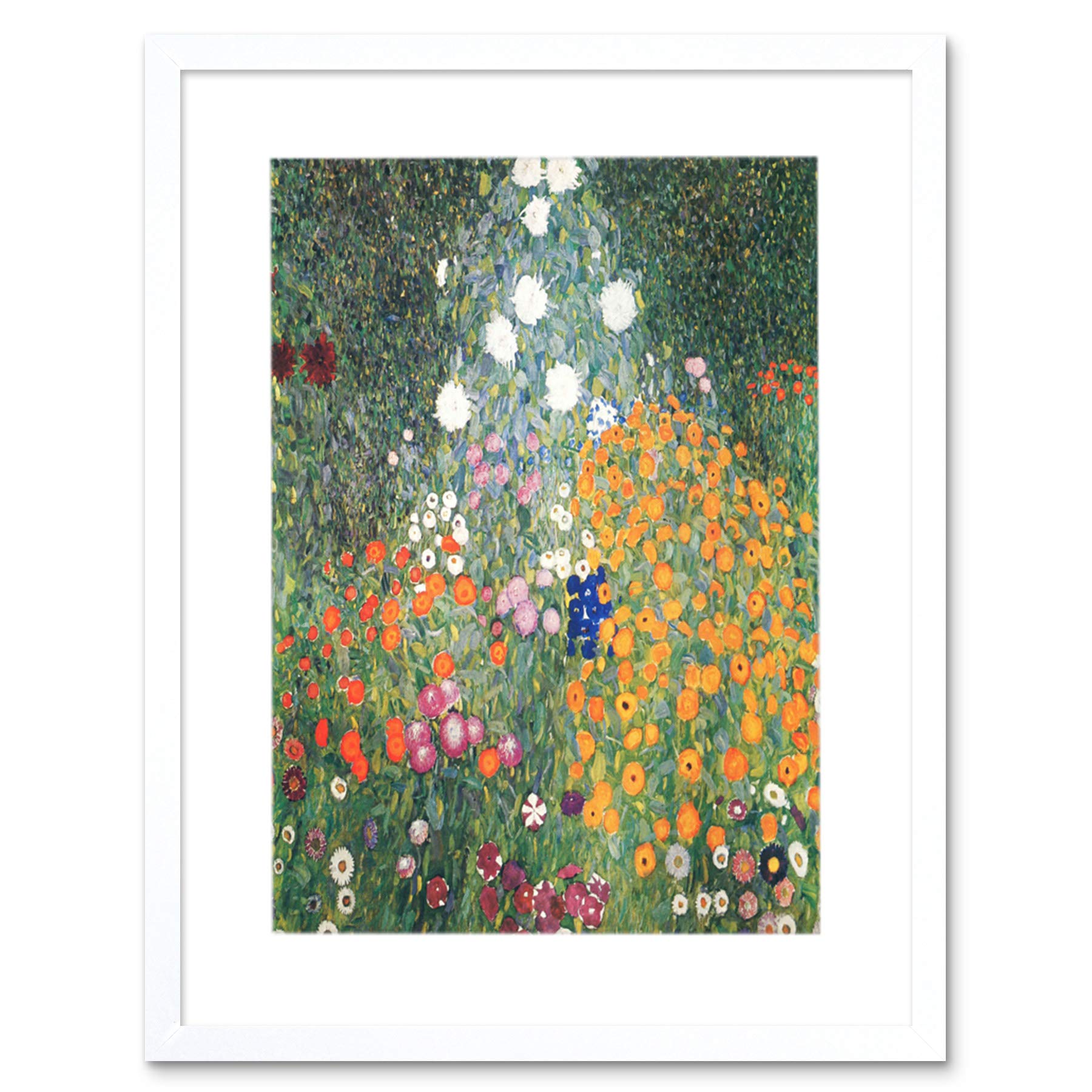 Wee Blue Coo Gustav Klimt Flower Garden 1907 Old Master Painting Art Framed Wall Art Print