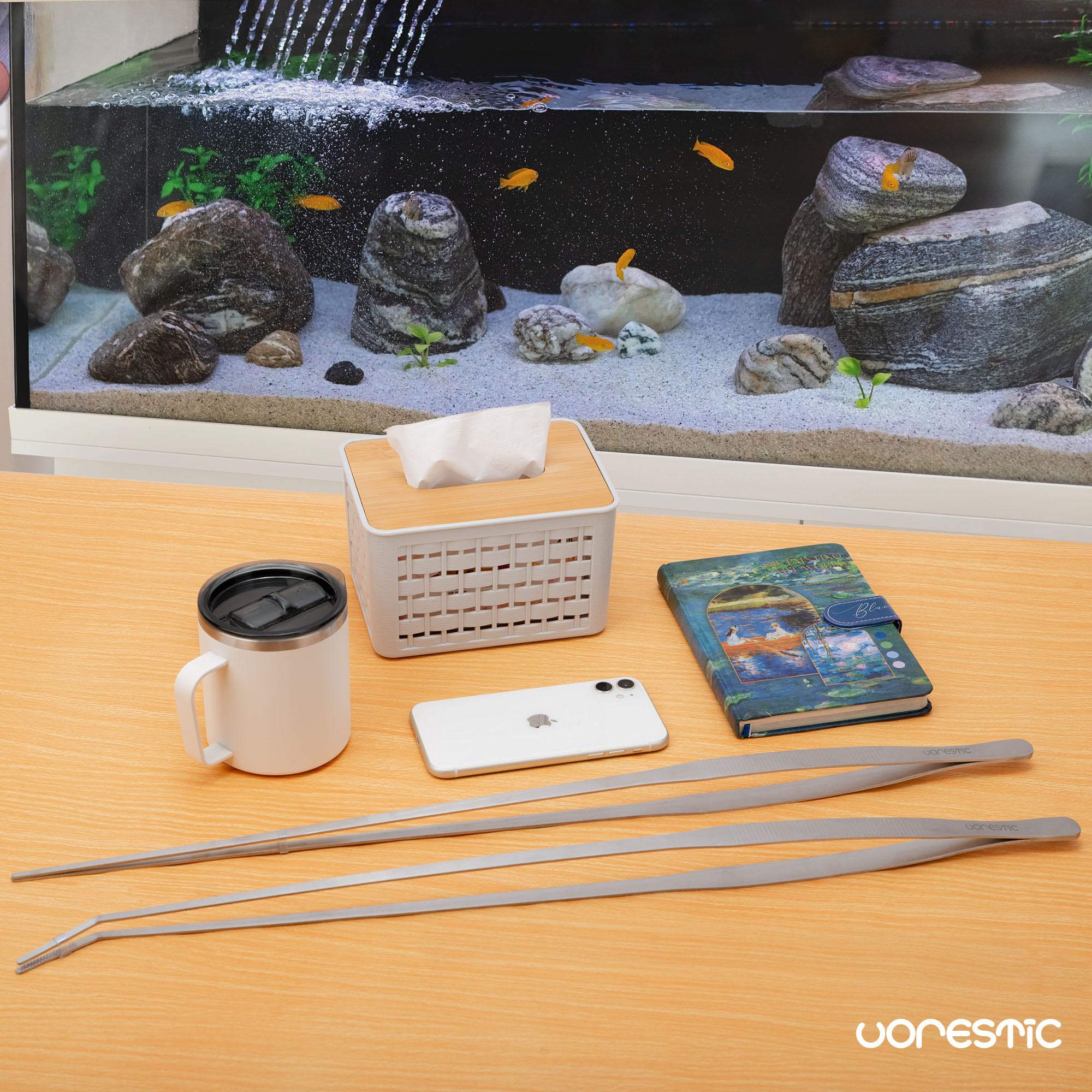 VORESTIC Set de Pinzas Extra Largas para Acuario 60cm, Pinzas para Alimentación de Reptiles