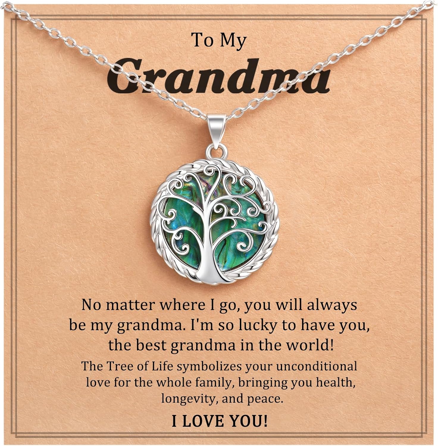 Tree of Life Necklace for Grandma Bonus Mom Birthday Christmas Jewelry Gifts