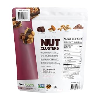 Inno Foods Dark Chocolate Nut Clusters, Gluten Free, Non-GMO, 3 Pack, 16 oz Each