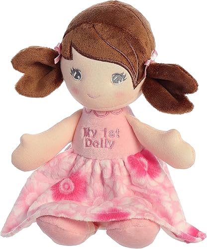 Miniatura 3 de Aurora® Elegante muñeca de peluche morena bebé - Juego imaginativo - Compañeros elegantes - Rosa 12 pulgadas