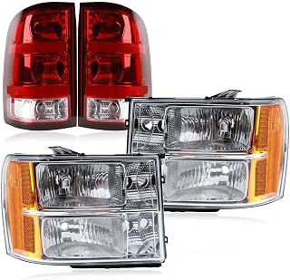 Headlights Tail Lights Kit fit 2007-2013 GMC Sierra 1500 2500 3500
