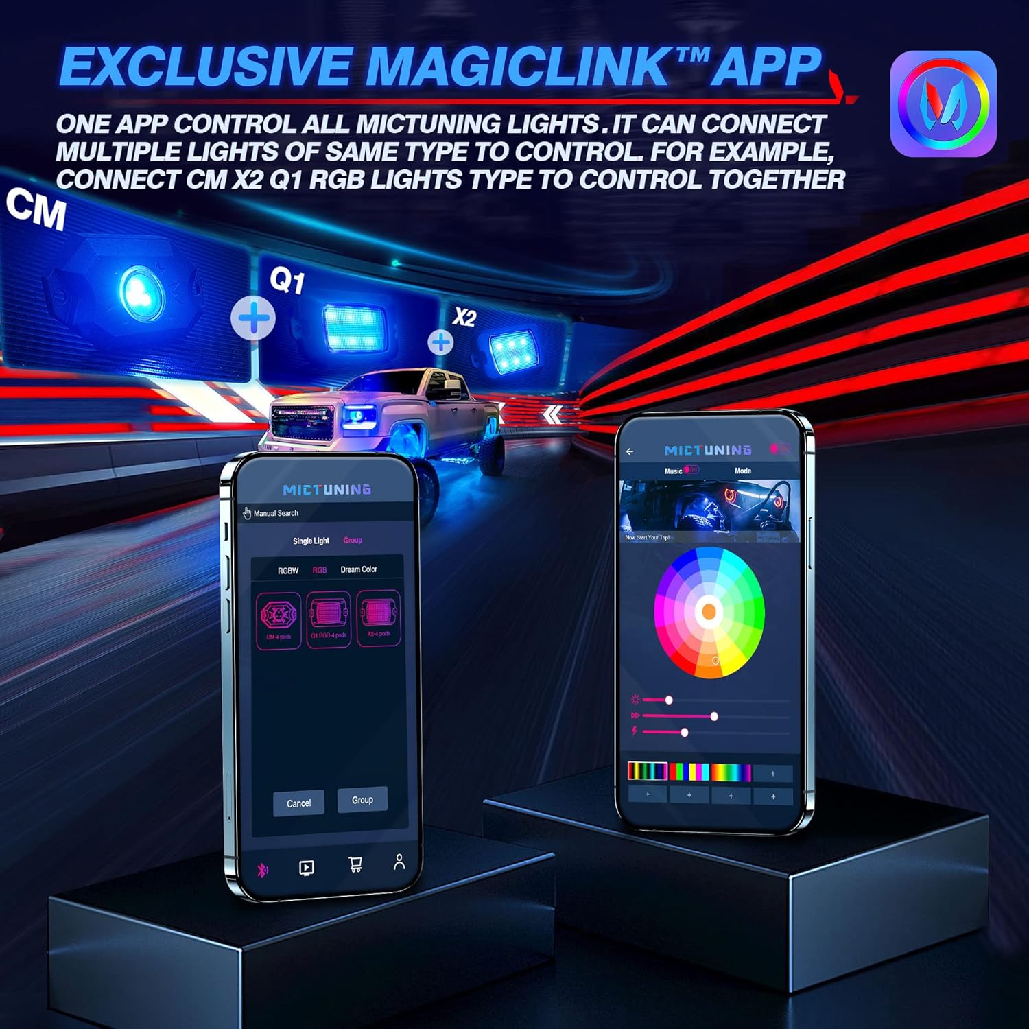 MICTUNING MagicLink App interface on a smartphone