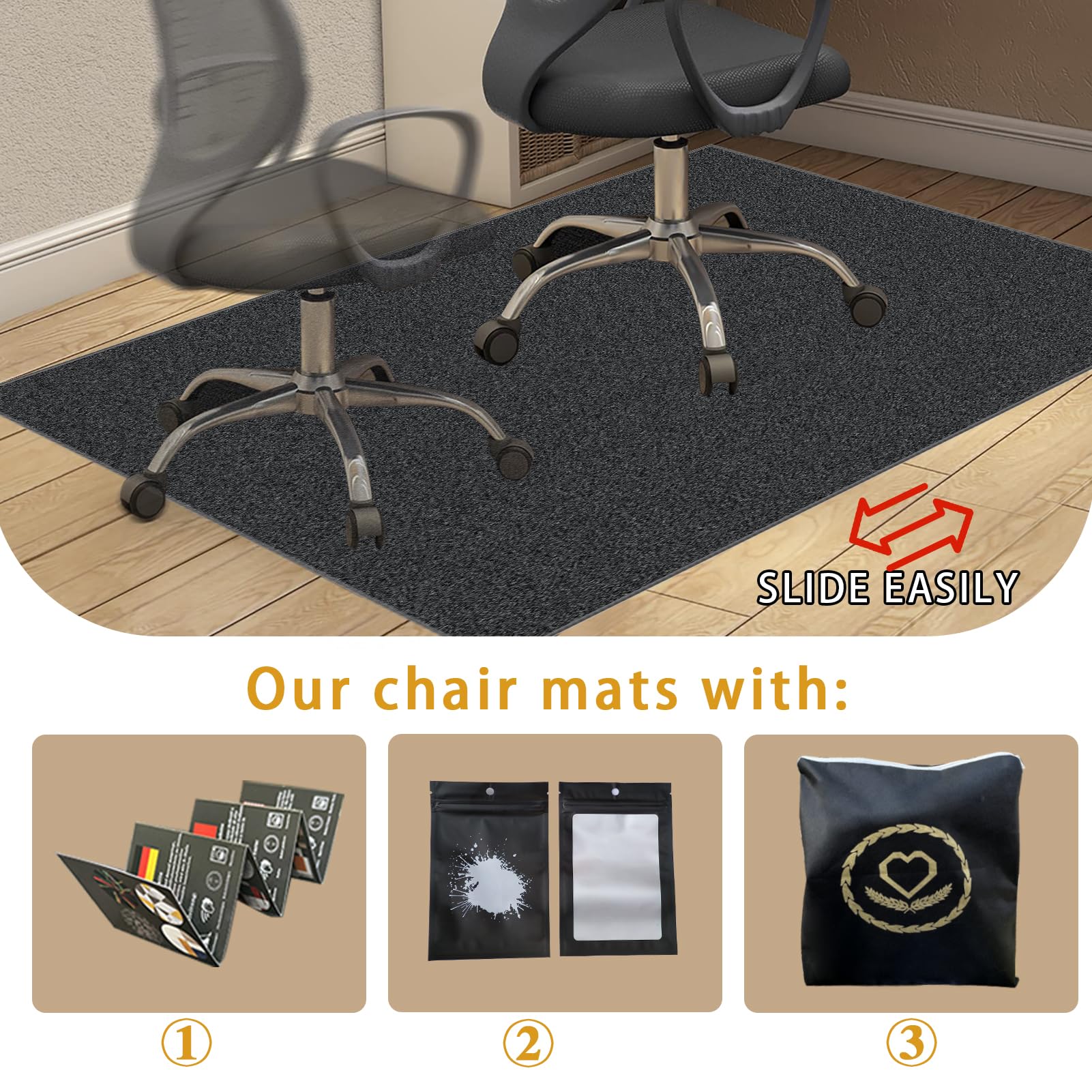 200 x 230 cm Gaming Bürostuhl Unterlage | Bürostuhl Unterlage | Bodenschutzmatte Bürostuhl | Bodenschutzmatte für Hartböden | Bodenmatte Stuhlunterlage | Schreibtischstuhl unterlage für Laminat