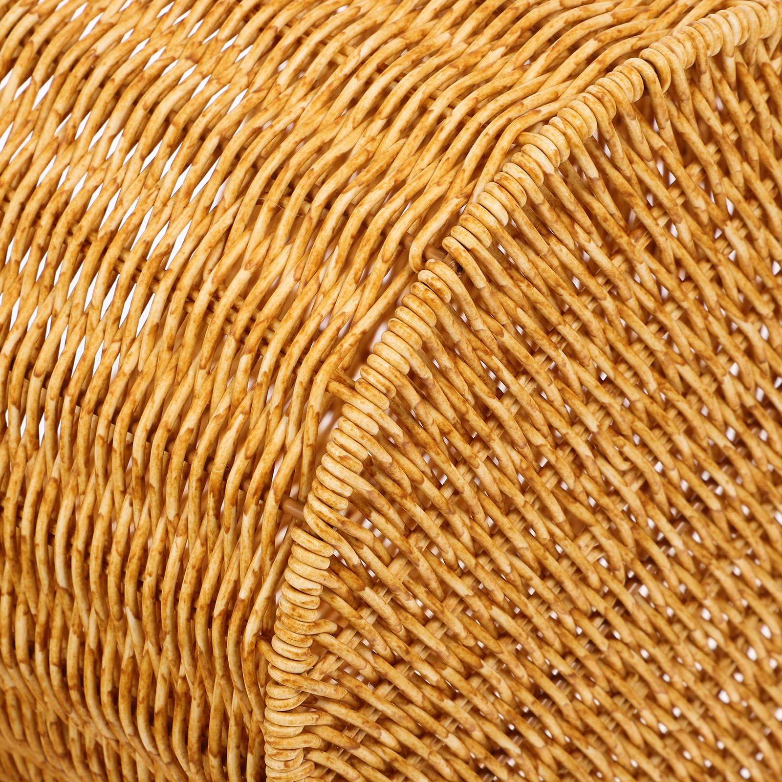 Alipis Pattumiera Con Coperchio Cestino Portaoggetti Rustico Intrecciato in Finto Rattan Cestino Di Articoli Vari Per Camera Da Letto Soggiorno Lavanderia Ufficio 33.00X28.00X28.00Cm