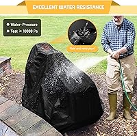 Vista 2 de Riding Lawn Mower Cover, Heavy Duty Waterproof Polyester 600D Oxford Tractor Cover UV & Dust & Water Resistant, Universal Fit Decks up to 54" with