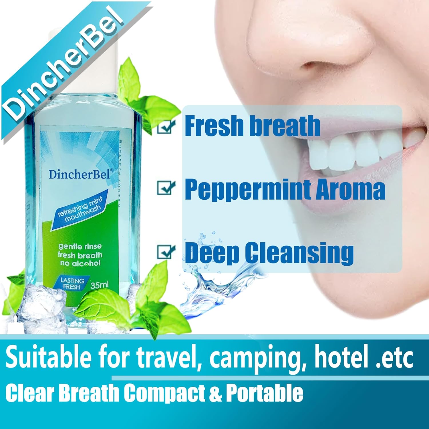 Mouthwash Travel Size, Portable Original Mint, 35ml/1.2oz (48 Pack) - Image 4