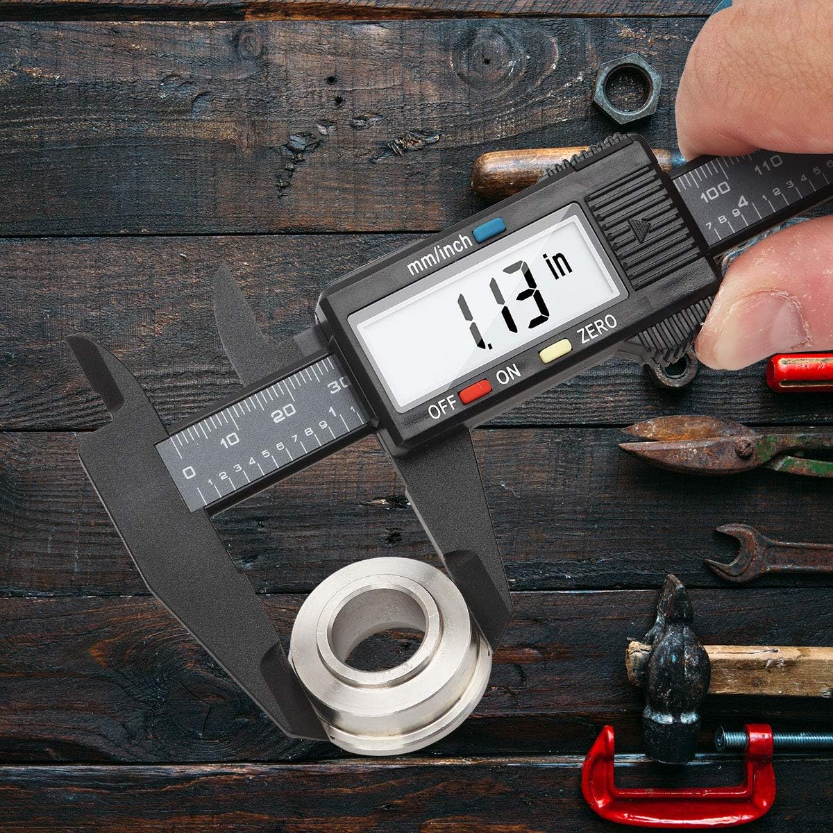 Digital Caliper, FstDgte 6" Calipers Measuring Tool - Electronic Micrometer Caliper with Large LCD Screen, Auto-off Feature, Inch and Millimeter Conversion