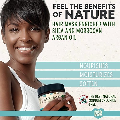 Miniatura 4 de ecoLove Mascarilla para el cabello acondicionador profundo máscara natural de macadamia máscara para el cabello con humedad de karité máscara para