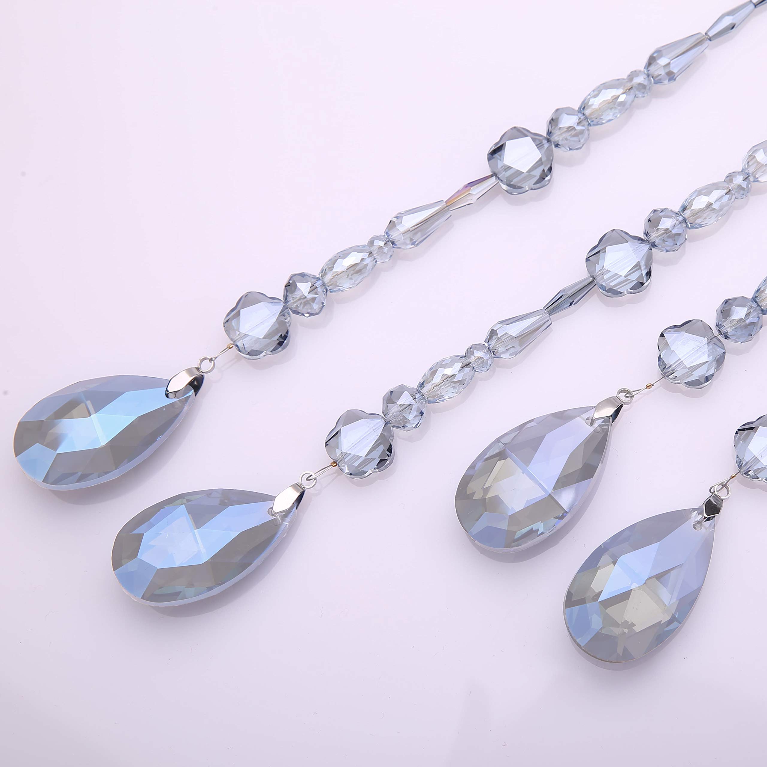 Cristal De Larme, Cristal Clair Larme Lustre Prismes Pièces Suspendues En Verre Pendentifs En Cristal Perles Guirlande Pour La Décoration D'arbre De Pièce Maîtresse De Noce