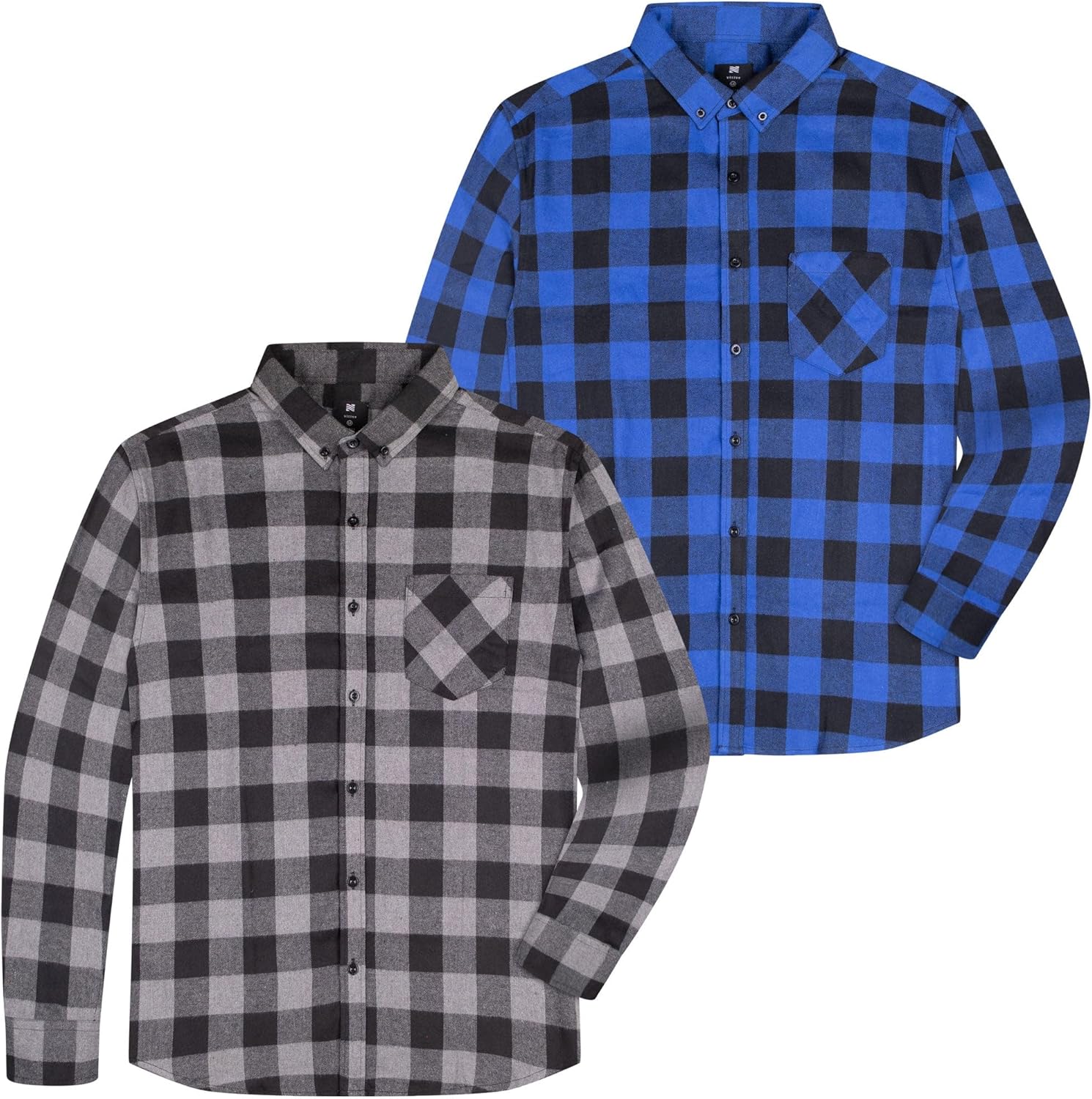 Visive Flannel Shirts for Men Long Sleeves Soft Heavy Lined Mens Flannels Plaid Button Down Flannel Shirts
