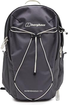 Berghaus 24/7 Solo Rucksack, 30L Capacity, Polyester, Flow Technology Ventilated Back System, Laptop Sleeve, Walking Pole Holders, 52 x 27 x 26cm Grey
