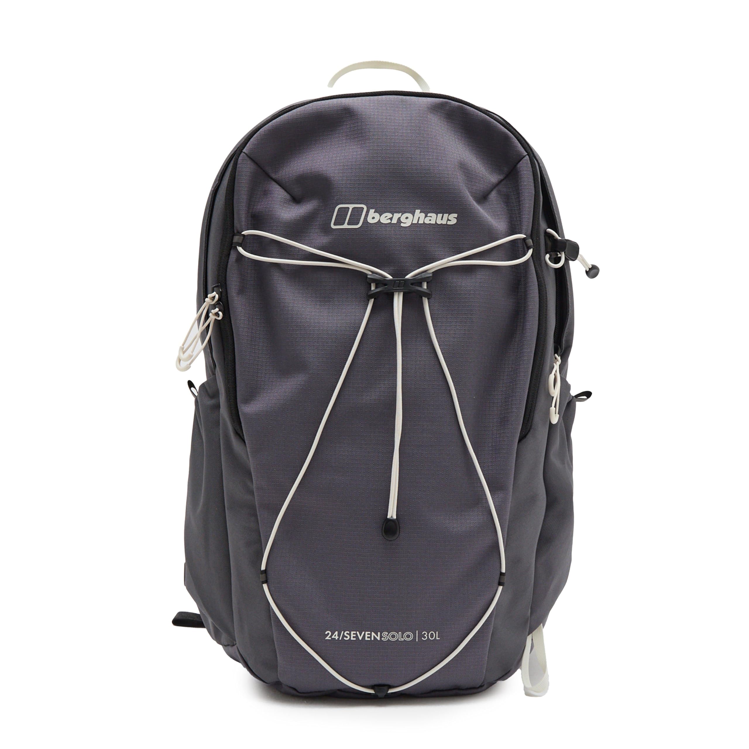 Berghaus 24/7 Solo Rucksack, 30L Capacity, Polyester, Flow Technology Ventilated Back System, Laptop Sleeve, Walking Pole Holders, 52 x 27 x 26cm (Grey)